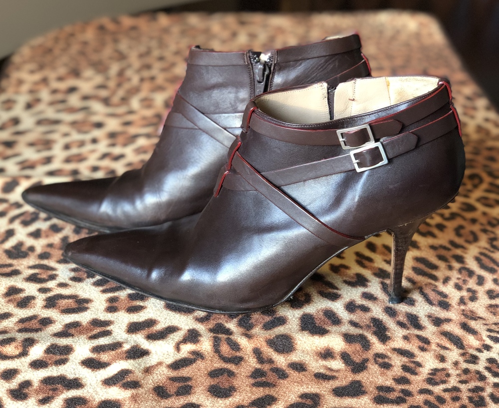 Authentic MANOLO BLAHNIK Chocolate Brown Booties Size 40.5 (US 9.5)